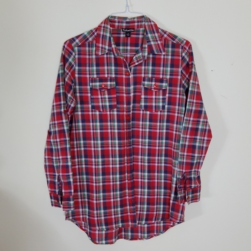 Fashion Web Plaid button-down shirt Size M